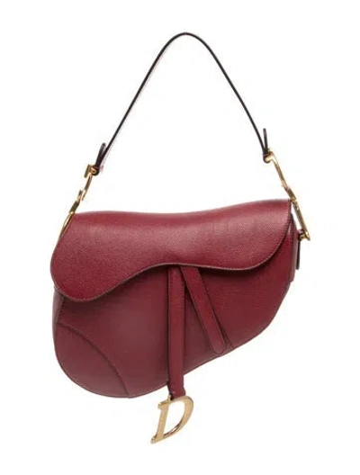Pre-owned Dior Leather Saddle Medium 2025 In Pink