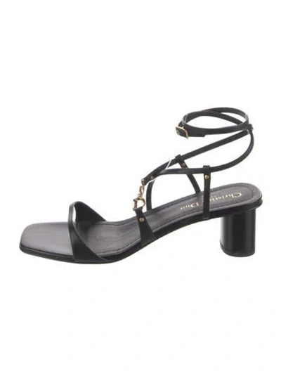 Pre-owned Dior Leather Sandals In Black