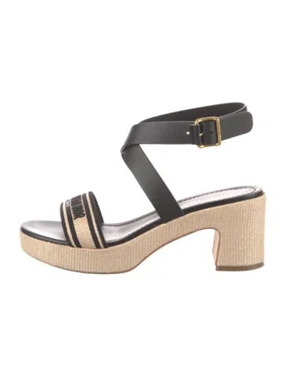 Pre-owned Dior Leather Sandals In Black