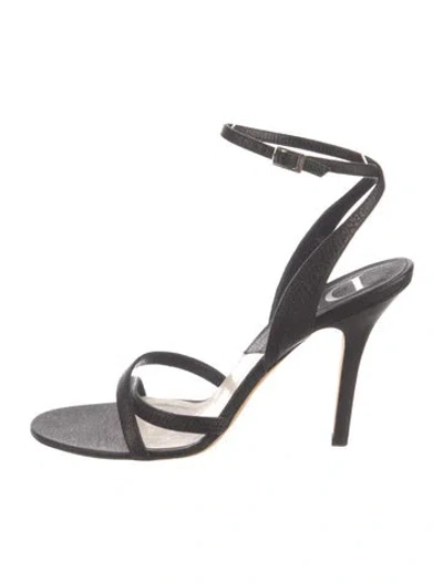 Pre-owned Dior Leather Sandals In Black