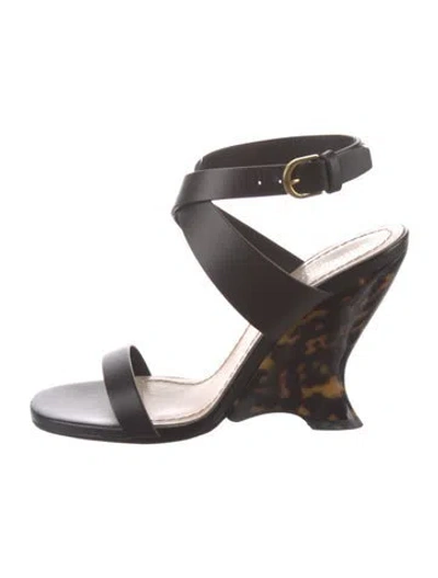 Pre-owned Dior Leather Sandals In Black