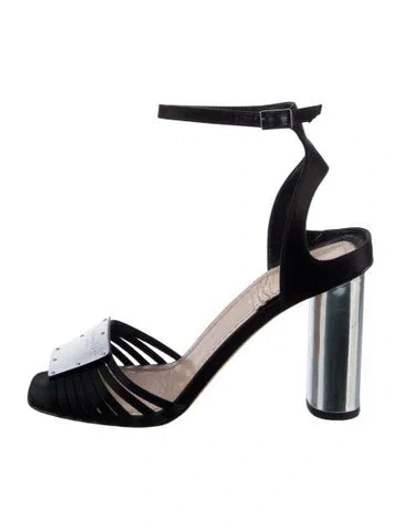 Pre-owned Dior Leather Sandals In Black