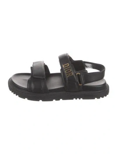 Pre-owned Dior Leather Sandals In Black