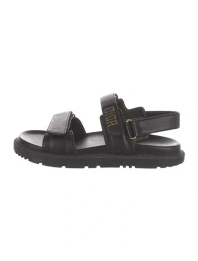 Pre-owned Dior Leather Sandals In Black