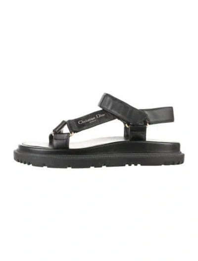Pre-owned Dior Leather Sandals In Black