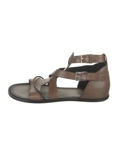 Pre-owned Dior Leather Sandals In Brown