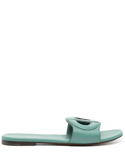 Pre-owned Dior Leather Sandals In Green
