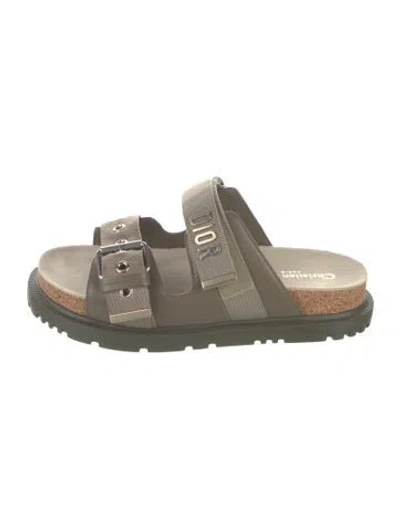 Pre-owned Dior Leather Sandals In Green/grey