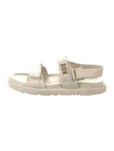 Pre-owned Dior Leather Sandals In Neutral