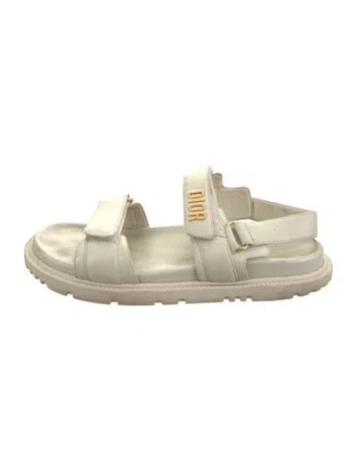 Pre-owned Dior Leather Sandals In Neutral