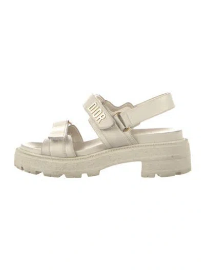 Pre-owned Dior Leather Sandals In Neutral