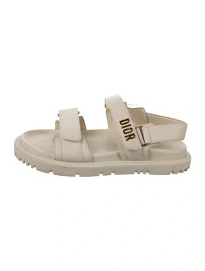 Pre-owned Dior Leather Sandals In Neutral