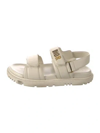 Pre-owned Dior Leather Sandals In Neutral
