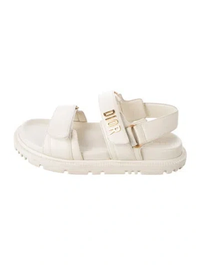 Pre-owned Dior Leather Sandals In Neutrals