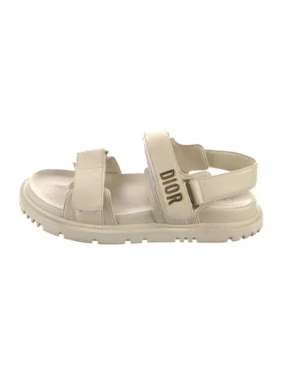 Pre-owned Dior Leather Sandals In Neutrals