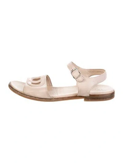 Pre-owned Dior Kids' Leather Sandals In Neutrals