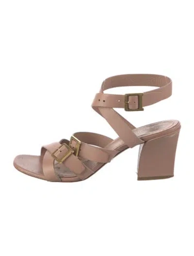 Pre-owned Dior Leather Sandals In Pink