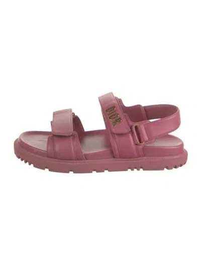 Pre-owned Dior Leather Sandals In Pink