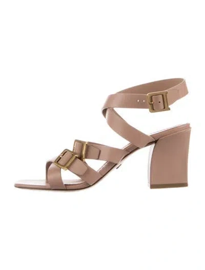 Pre-owned Dior Leather Sandals In Pink