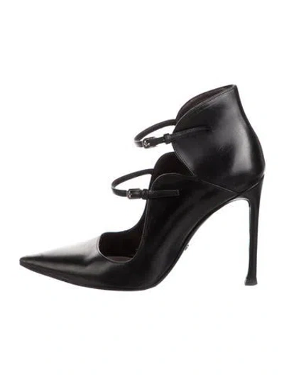 Pre-owned Dior Leather Scalloped Accent Pumps In Black