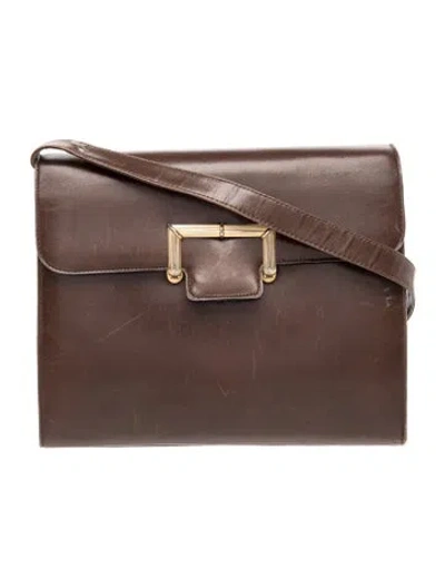 Pre-owned Dior Leather Shoulder Bag Vintage In Brown