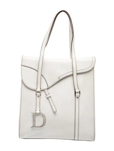 Pre-owned Dior Leather Shoulder Bag In White
