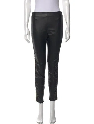 Pre-owned Dior Leather Skinny Leg Pants In Black