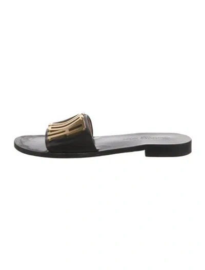 Pre-owned Dior Leather Slides In Black