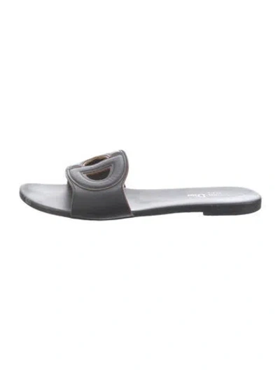 Pre-owned Dior Leather Slides In Black