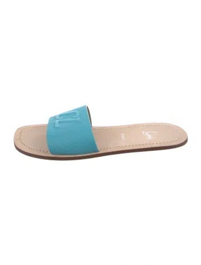 Pre-owned Dior Leather Slides In Blue