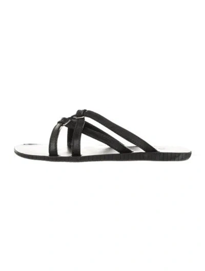 Pre-owned Dior Leather Slides In Gray