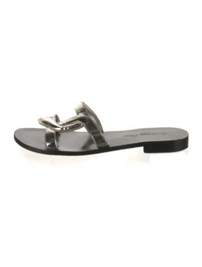 Pre-owned Dior Leather Slides In Multi