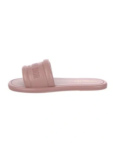 Pre-owned Dior Leather Slides In Pink