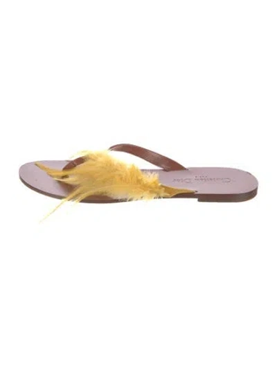 Pre-owned Dior Leather Slides In Pink