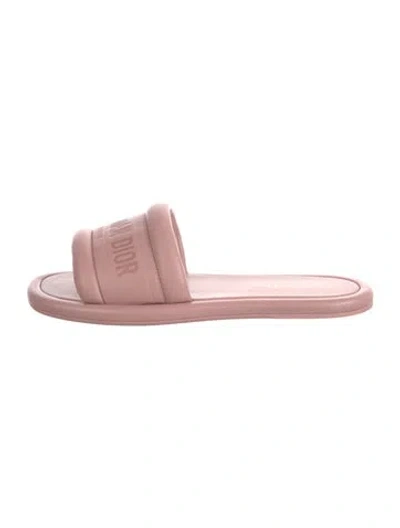 Pre-owned Dior Leather Slides In Pink