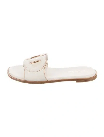 Pre-owned Dior Leather Slides In White