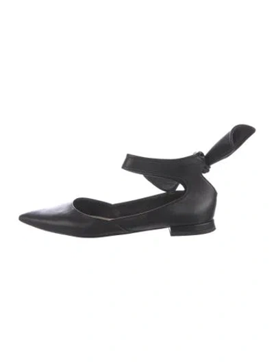 Pre-owned Dior Leather Slingback Flats In Black