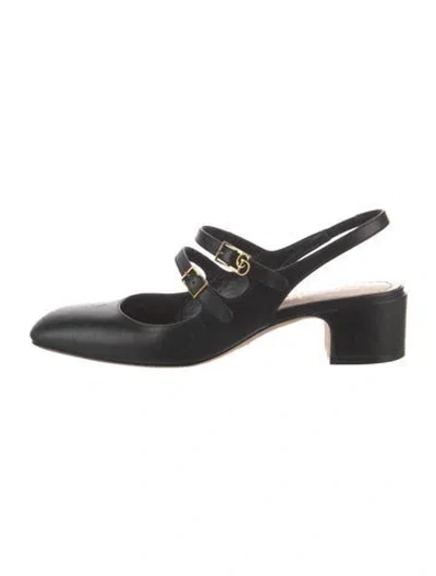 Pre-owned Dior Leather Slingback Pumps In Black