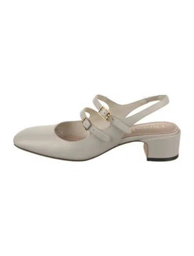 Pre-owned Dior Leather Slingback Pumps In Neutral