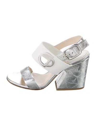 Pre-owned Dior Leather Slingback Sandals