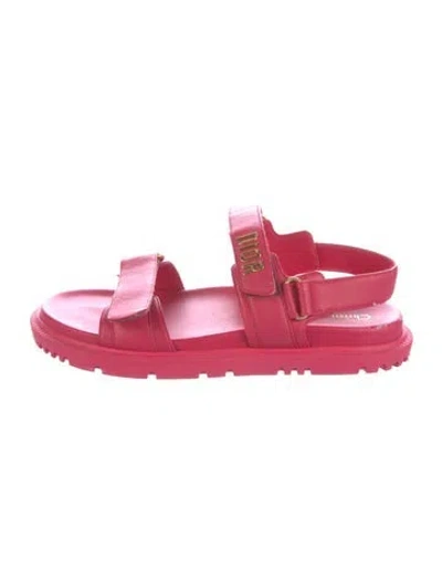 Pre-owned Dior Leather Slingback Sandals In Pink