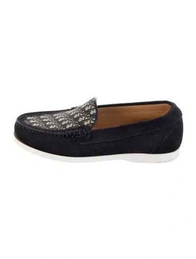 Pre-owned Dior Kids' Leather Slip On Shoes In Blue