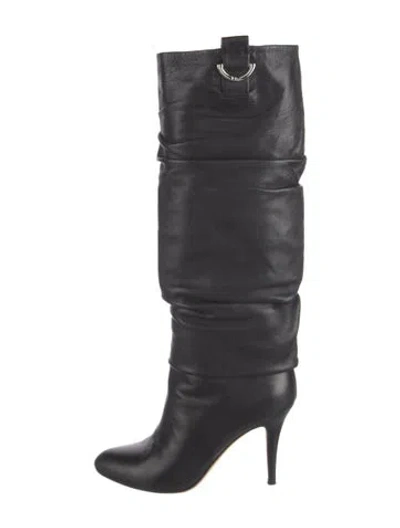 Pre-owned Dior Leather Slouch Boots In Black