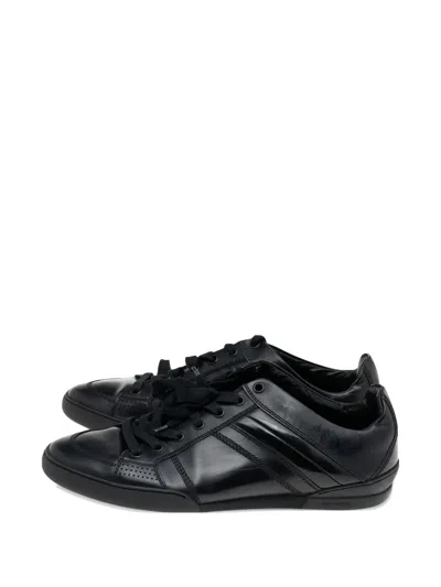 Pre-owned Dior Leather Sneakers In Black