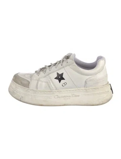 Pre-owned Dior Leather Sneakers In White