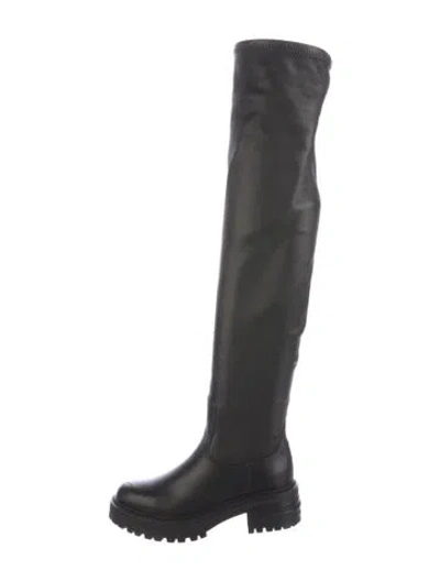 Pre-owned Dior Leather Sock Boots In Black
