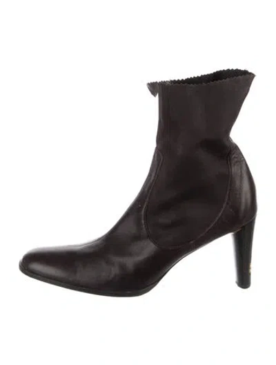 Pre-owned Dior Leather Sock Boots In Black