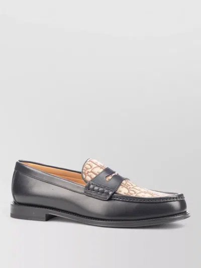 Dior Leather Sole Loafers Patterned Upper Round Toe In Animal Print