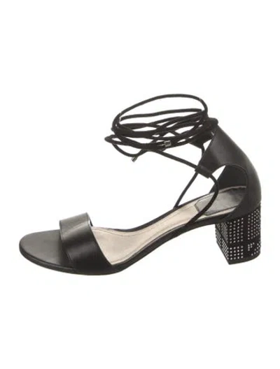 Pre-owned Dior Leather Studded Accents Sandals In Black