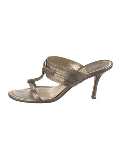 Pre-owned Dior Leather Studded Accents Slides
